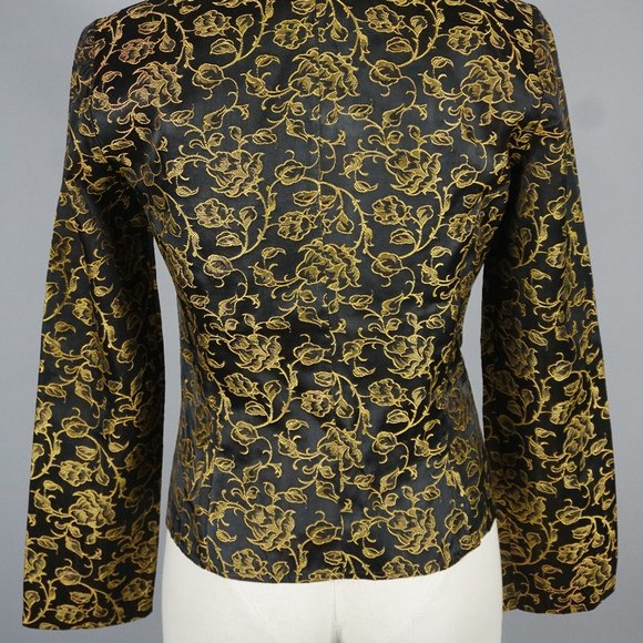 Vintage Early 80's Jacket Black & Gold Medium - Picture 9 of 9